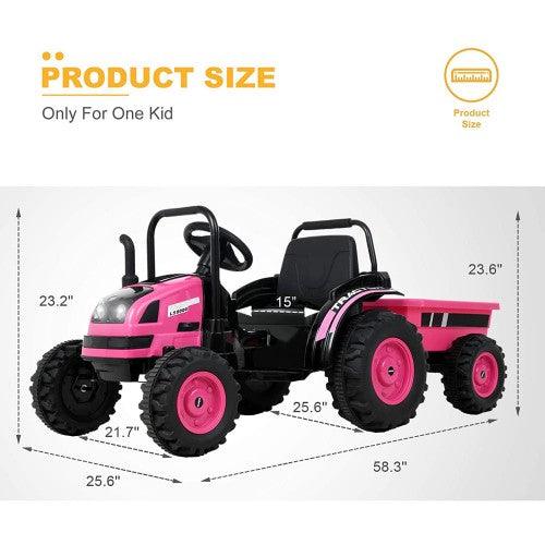 UENJOY 6V Tractor Kids Ride-On with Detachable Wagon - Toytexx UENJOY 6V Tractor Kids Ride-On with Detachable Wagon - Toytexx
